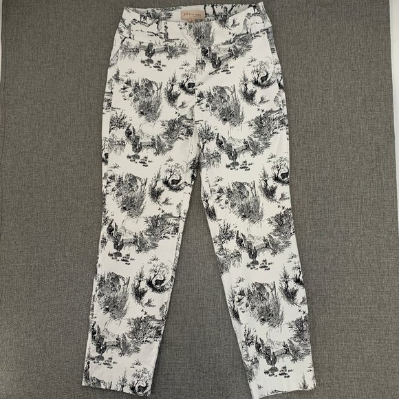 Philosophy Republic Clothing Pants Farm Animal Country Print Small off White Mid - Picture 1 of 16